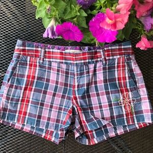 Old Navy Plaid Shorts W/embroidery detail Size 2